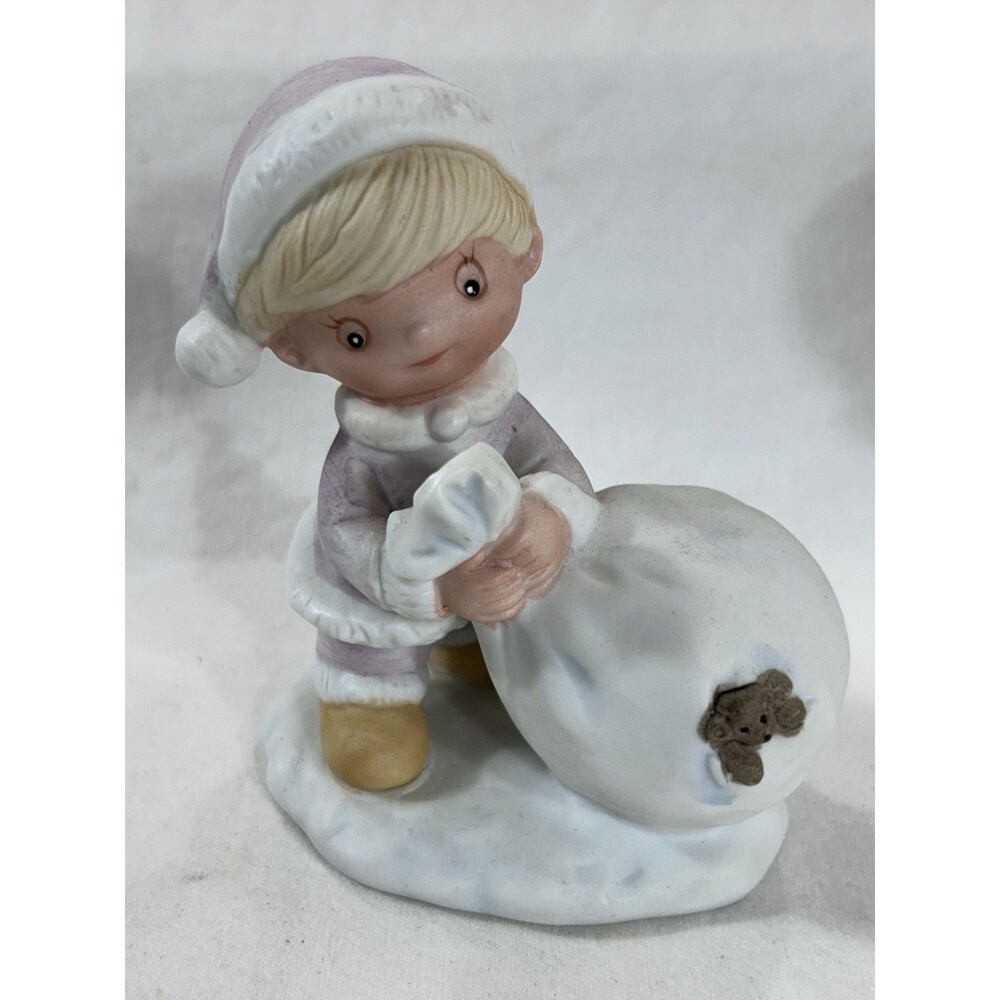 Vintage HOMCO Porcelain Figurine 5613 Boy With Bag of Toys Excellent